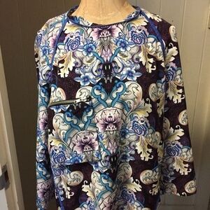 ASOS AFRICA US sz 8 Purple Floral Print Woven Top